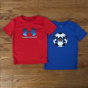 Under Armour Kids Red and Blue Performance Short Sleeve Tees